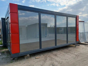 CONTENEDOR DE OFICINA OPEN SPACE 3×6 CON VITRINAS